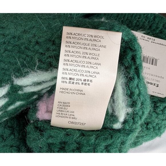 Free People Green Alpine Sweater | Apres Ski | Faire Isle |Holiday Crop |NWT$148 - Picture 13 of 15